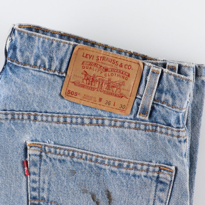 90'S Levi's 505 REGULAR FIT STRAIGHT LEG tapered jeans denim pants men's w34 vintage /eaa348759