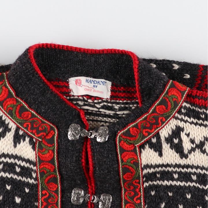 Gerd Bettum all-over print hand-knitted wool Tyrolean sweater, women's XL, vintage /eaa348842