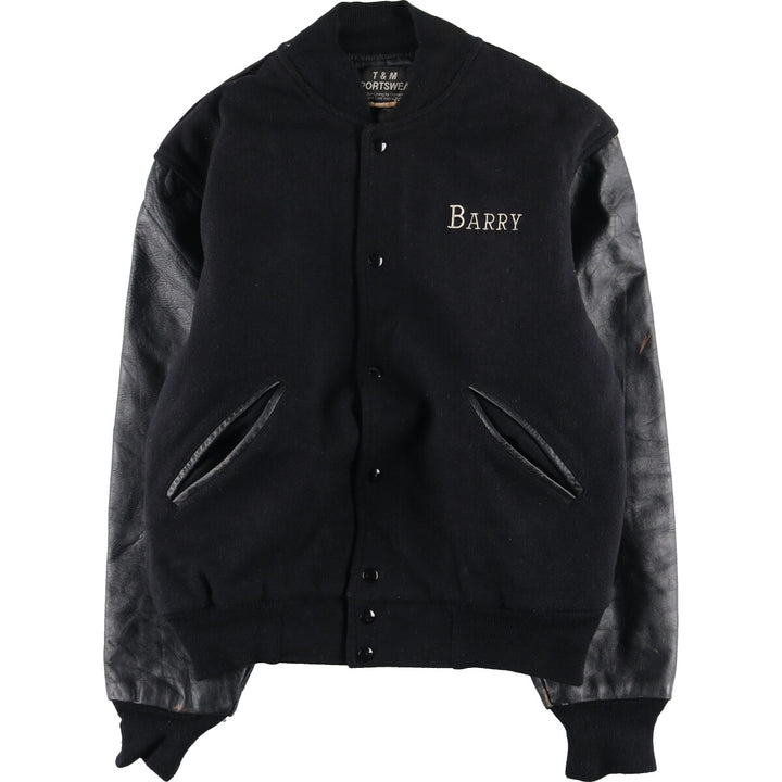 90'S T&M SPORTAWEAR Wool Leather Sleeve Varsity Jacket Award Jacket Varsity Jacket Made in USA Men's L Vintage /eaa348850