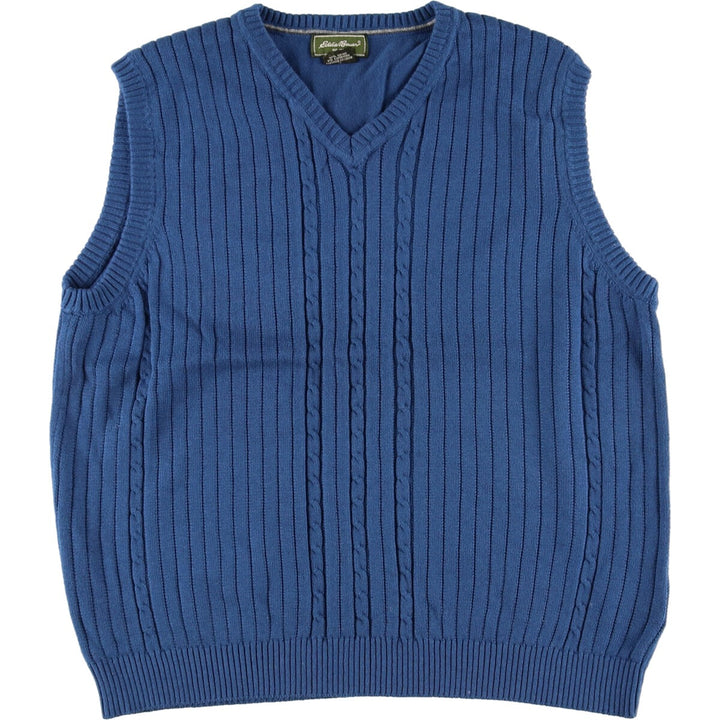 Eddie Bauer V-neck cotton knit vest, men's L / eaa348867