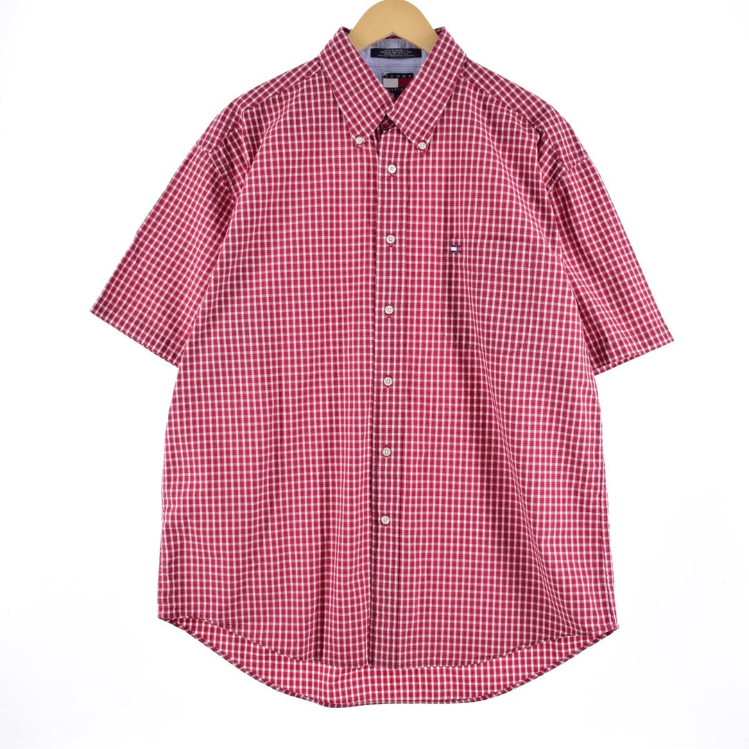 90'S Tommy Hilfiger short sleeve button down check shirt men's XXL vintage /eaa350104