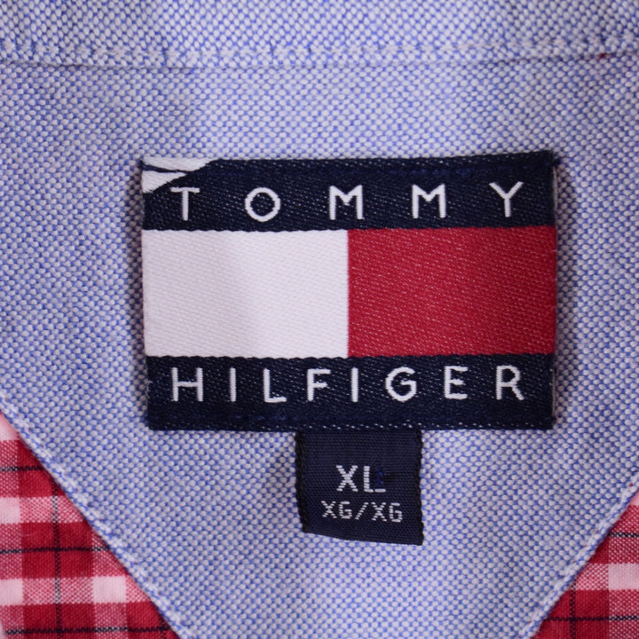 90'S Tommy Hilfiger short sleeve button down check shirt men's XXL vintage /eaa350104