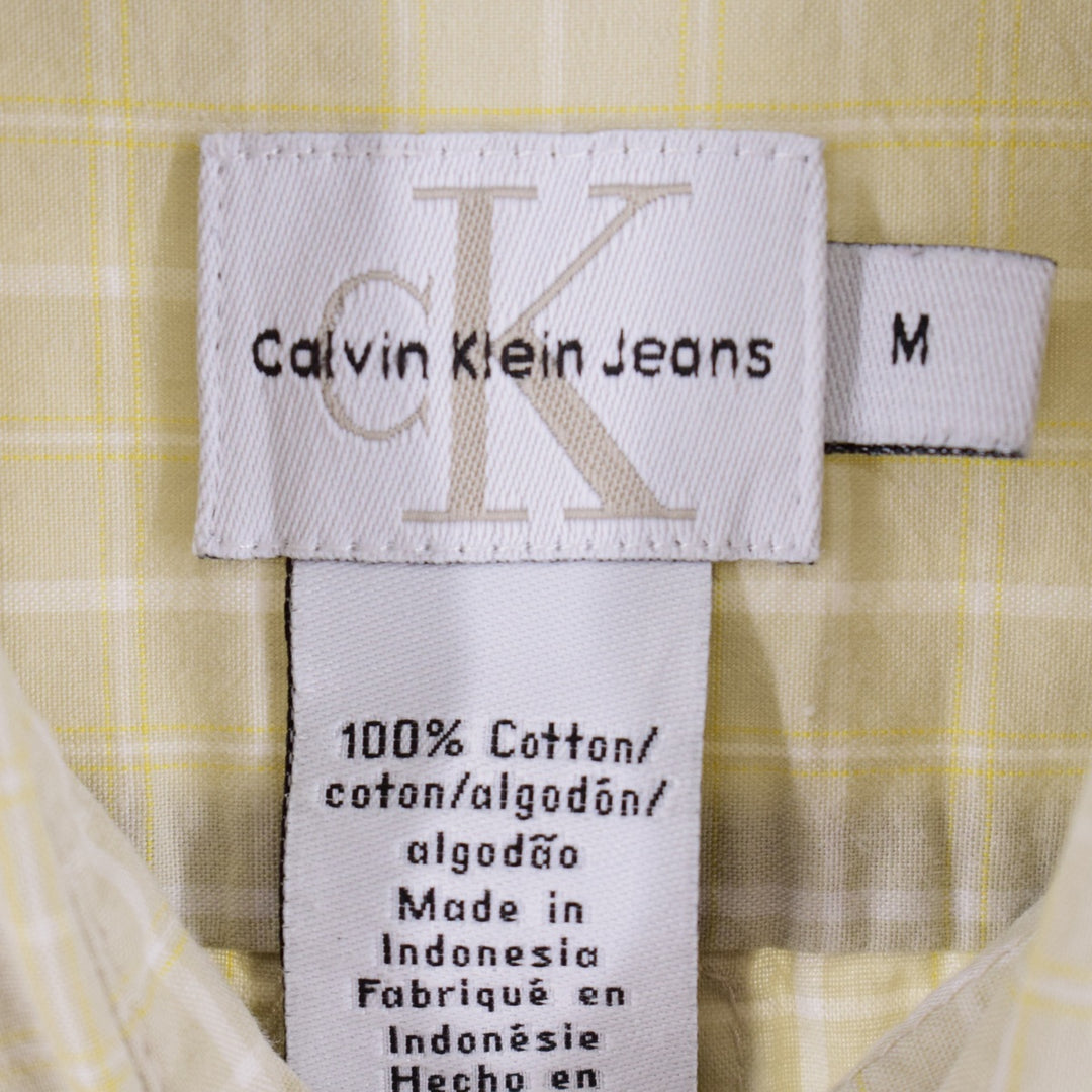 Calvin klein JEANS short sleeve cotton check shirt men's L /eaa350105