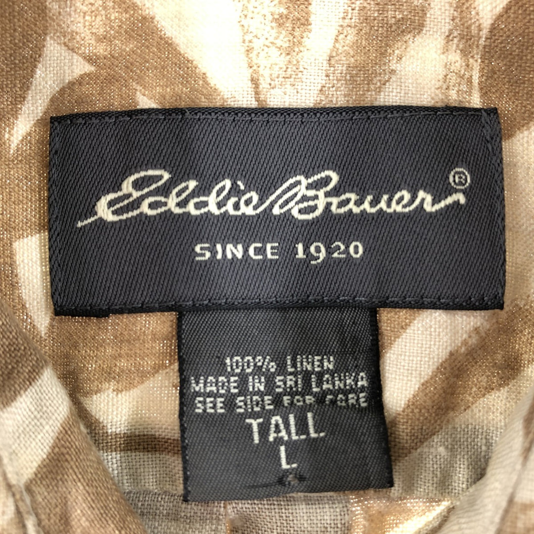 Eddie Bauer All-over Print Linen Hawaiian Aloha Shirt Men's XL /eaa350134