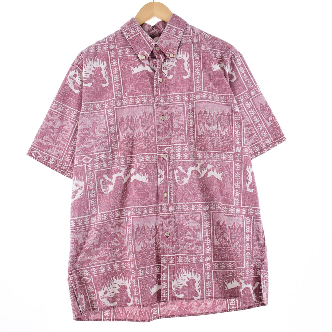 Reyn Spooner All-over Print Button-Down Hawaiian Aloha Shirt Made in Hawaii Men's L /eaa350152