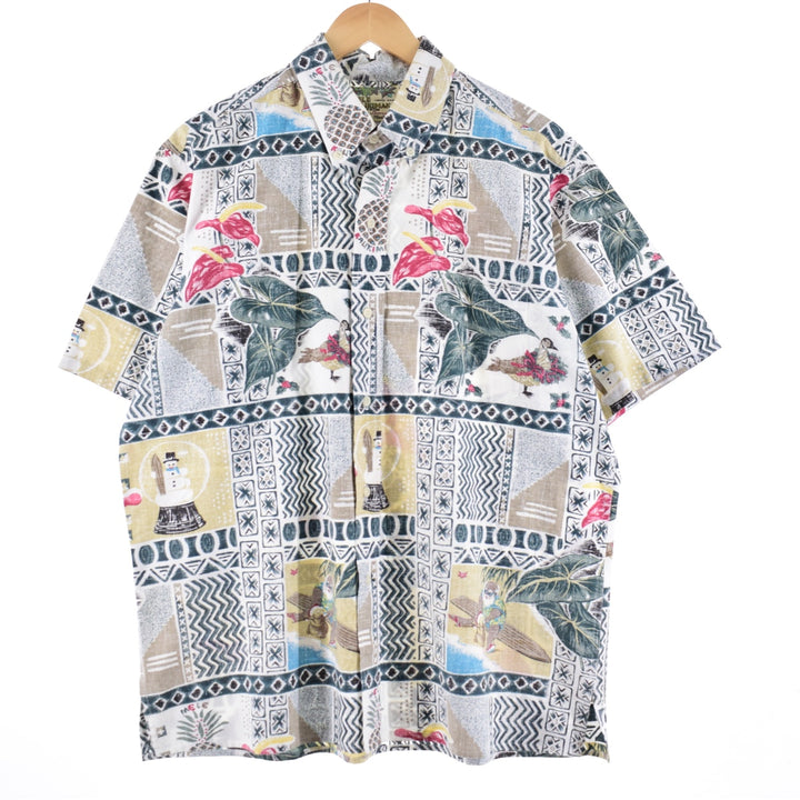 Reyn Spooner MELE KALIKIMAKA All-over Print Button-Down Hawaiian Aloha Shirt, Men's XL /eaa350247