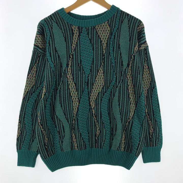 All-over print knit sweater, men's L /eaa350461