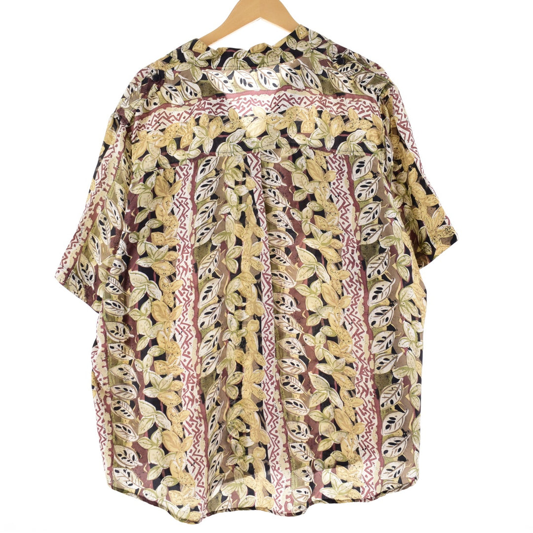 All-over print open collar short sleeve blouse ladies XXL /eaa350794