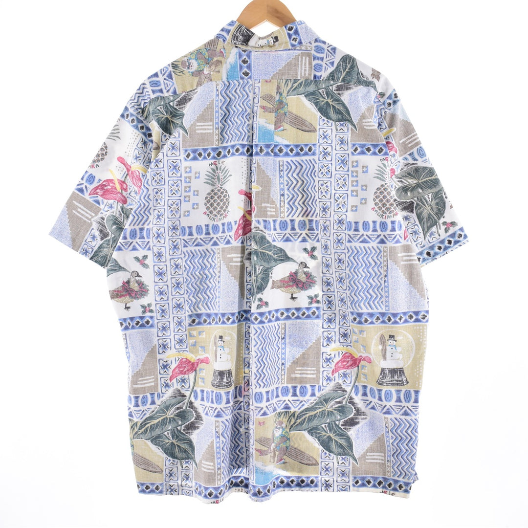 REYNSPOONER MELE KALIKIMAKA Christmas Limited Edition All-over Print Pullover Button-down Hawaiian Aloha Shirt Men's XL /eaa350867