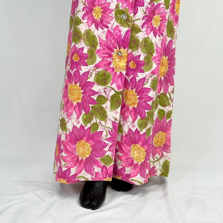 70'S Fritzi all-over floral print maxi length A-line skirt, women's M, vintage /eaa351204