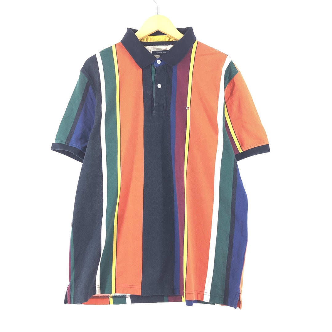 Tommy Hilfiger TOMMY HILFIGER CUSTOM FIT short sleeve striped polo shirt men's L /eaa351359