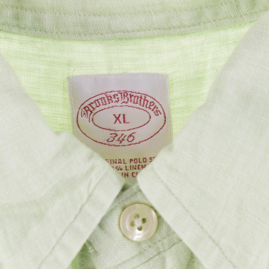 Brooks Brothers 346 short sleeve linen button down shirt, men's XL /eaa351421