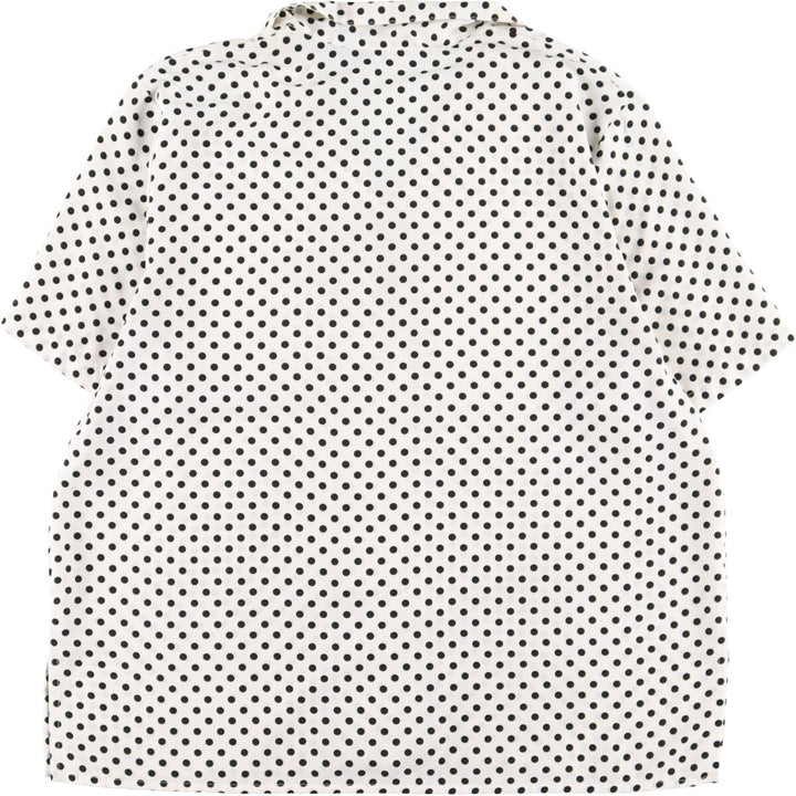 IMPRESSIONS Dot Pattern Short Sleeve Open Collar Poly Shirt Women's L /eaa351910