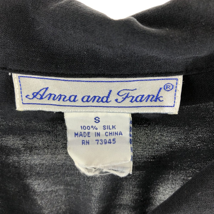 Anna and Frank Short Sleeve Open Collar Silk Shirt Women's S /eaa352218