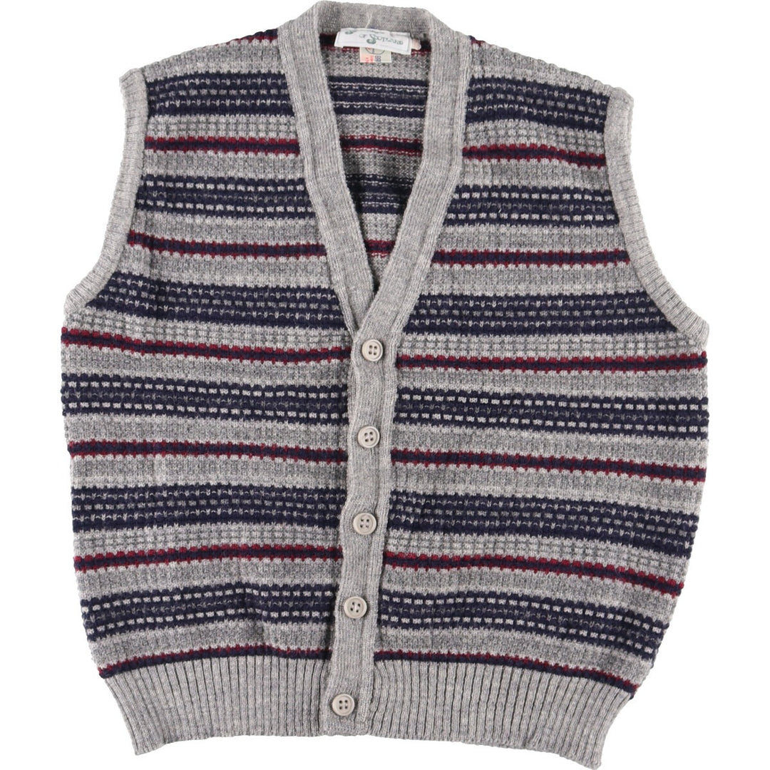 STEWARTS OF SCOTLAND Open-front wool knit vest for men, M /eaa352258