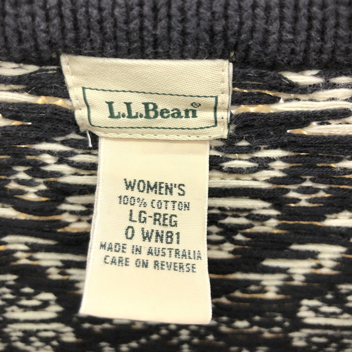 70s~80'S LLBean Nordic Pattern Wool Tyrolean Cardigan Women's L Vintage /eaa352296