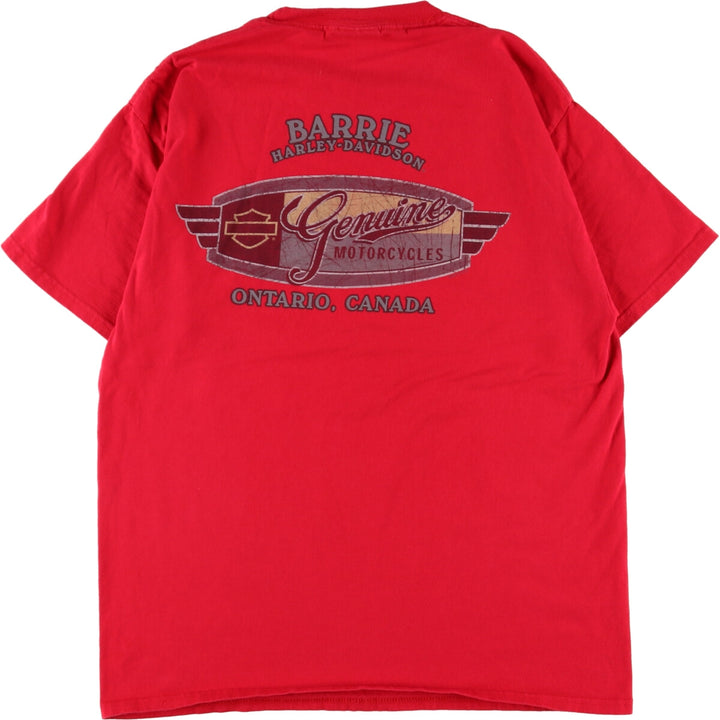 Hanes Harley-Davidson Double-Sided Print Motorcycle Bike T-Shirt Men's L /eaa352436