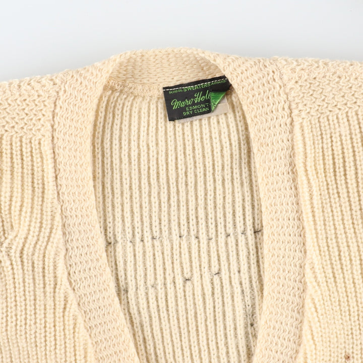 ~70'S MARU HOLLAND wool lettered knit cardigan, women's M, vintage / eaa352738