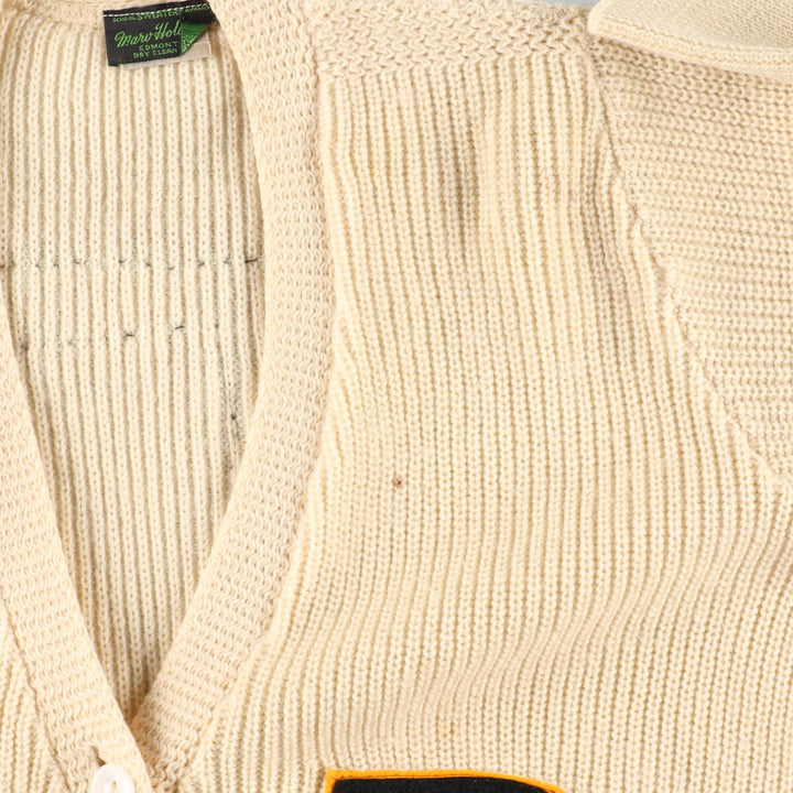 ~70'S MARU HOLLAND wool lettered knit cardigan, women's M, vintage / eaa352738