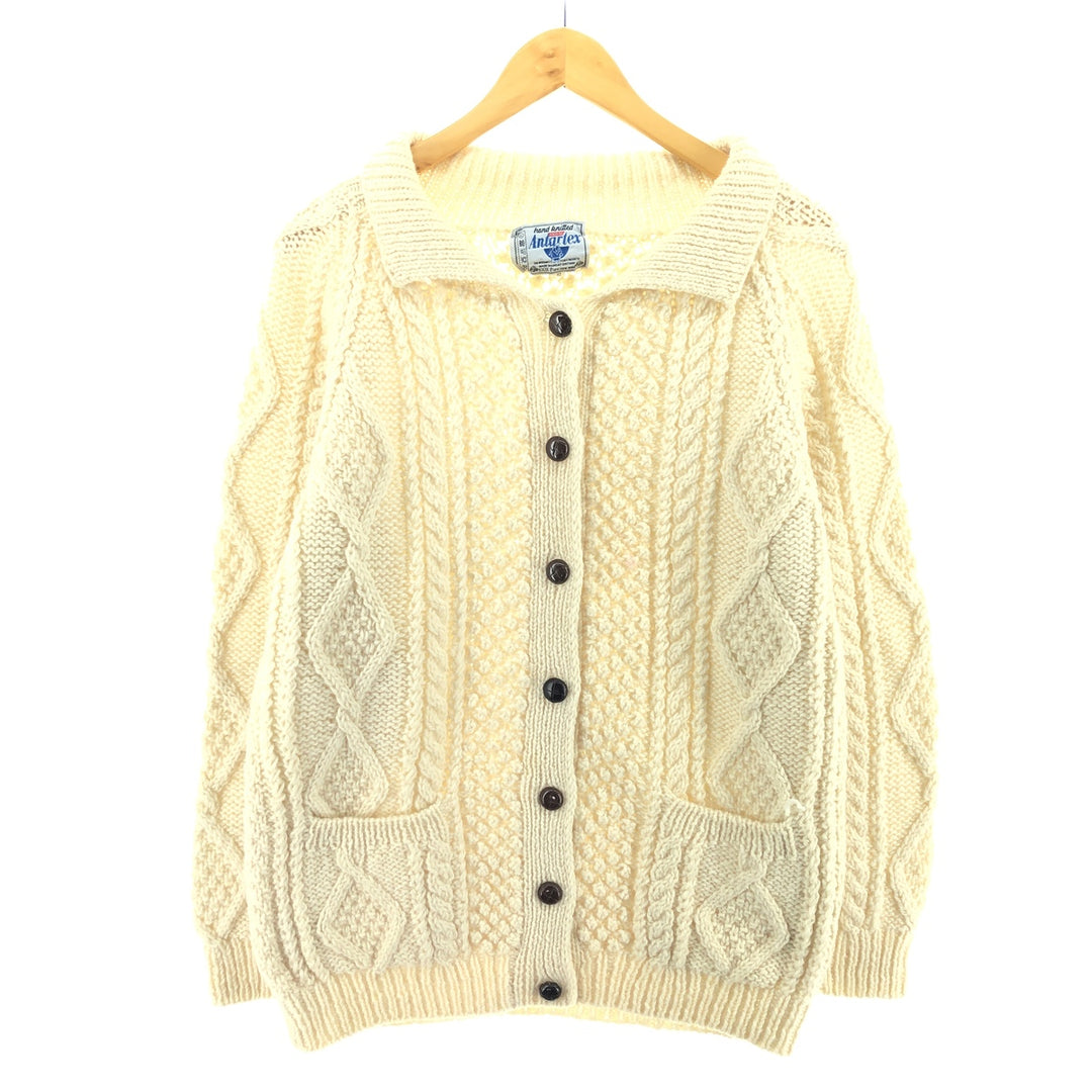 Antartex Fisherman Aran Knit Cardigan Made in the UK Women's L /eaa353111