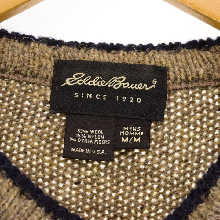 Eddie Bauer V-neck wool knit sweater, made in the USA, men's L /eaa353150