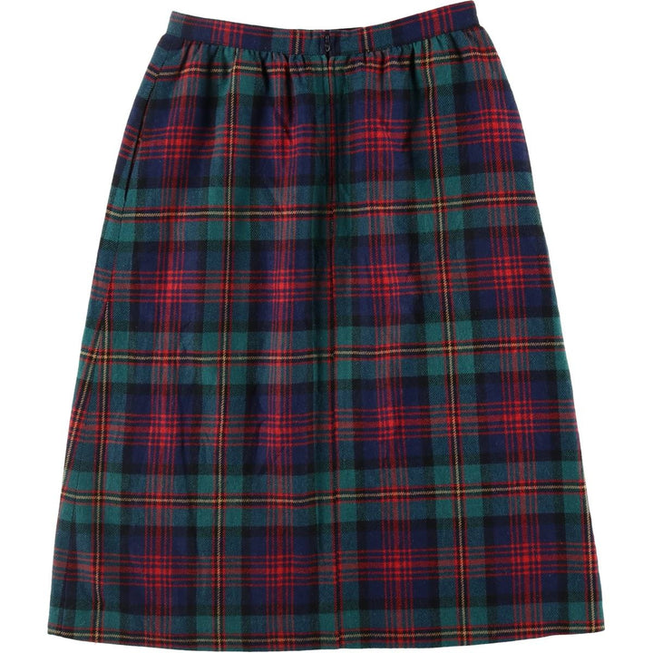 EJE Check Pattern Tartan Check Half-Length A-Line Skirt Women's L Size Vintage /eaa353184