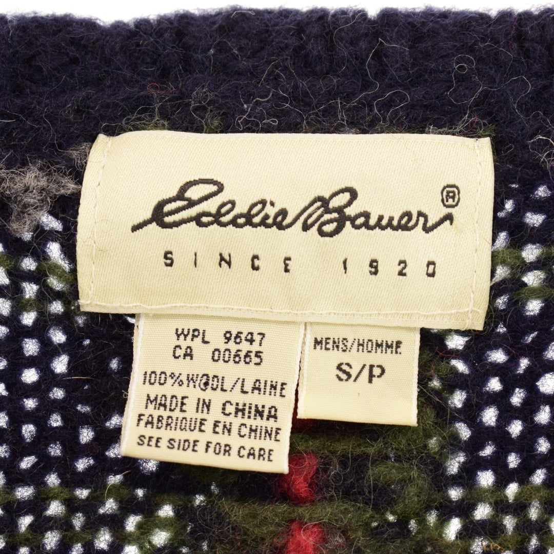 Eddie Bauer Check Pattern Wool Knit Sweater Men's M /eaa353273