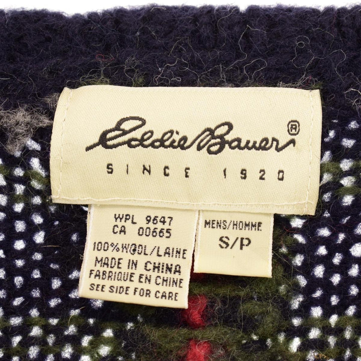 Eddie Bauer Check Pattern Wool Knit Sweater Men's M /eaa353273