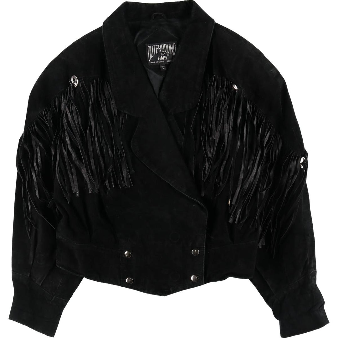 HMS TROPHY JACKETS Fringed suede leather jacket for women, size M /eaa353292