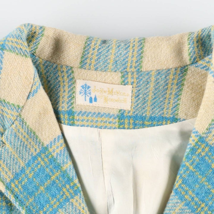 60s-70'S JOHN MEYER OF NORWICH Check Pattern Wool Tailored Jacket Women's S Size Vintage /eaa353336