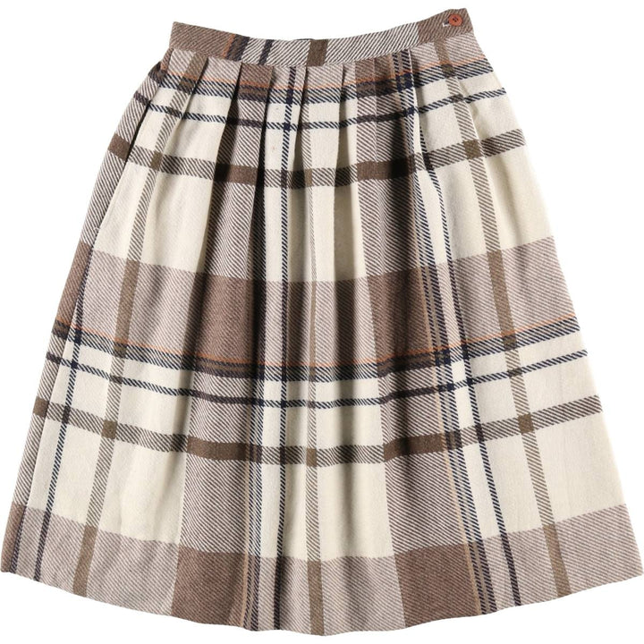 MOTIVATION Check Pattern Half-Length Gathered Skirt Made in USA Women's M size /eaa353371