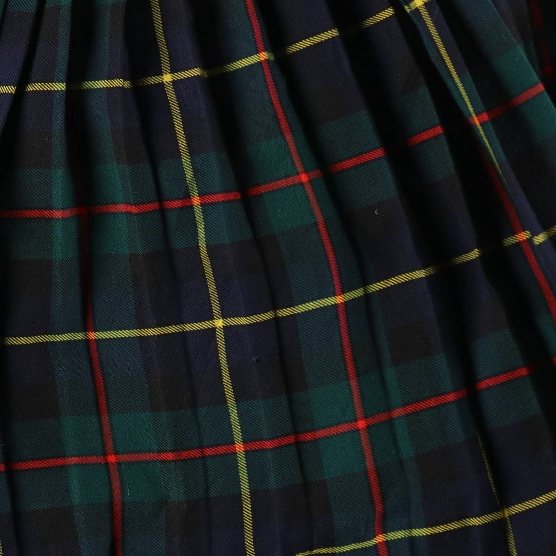 Check Pattern Tartan Check Wool Long Pleated Skirt /eaa353373