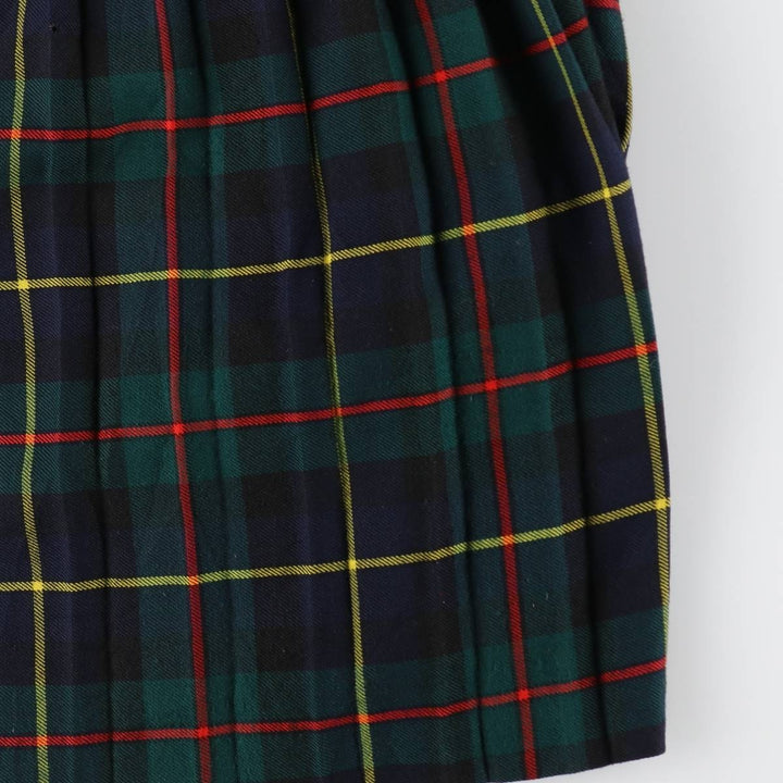 Check Pattern Tartan Check Wool Long Pleated Skirt /eaa353373