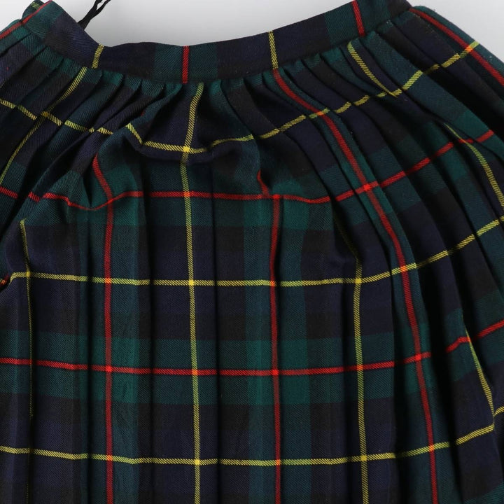 Check Pattern Tartan Check Wool Long Pleated Skirt /eaa353373