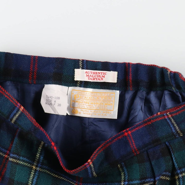 70'S Pendleton Tartan Check Wool Half-Length Tight Skirt Made in USA Women's M Size Vintage /eaa353504