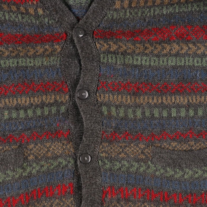 ML KESSLER All-over Print Alpaca Knit Cardigan Men's XL Vintage /eaa353647