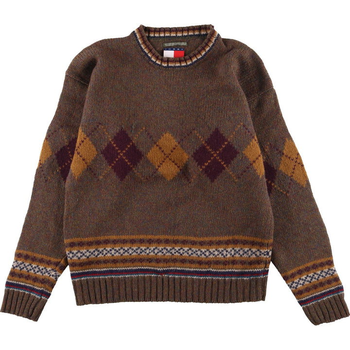 90'S Tommy Hilfiger Argyle Pattern Wool Knit Sweater Men's L Vintage /eaa353693