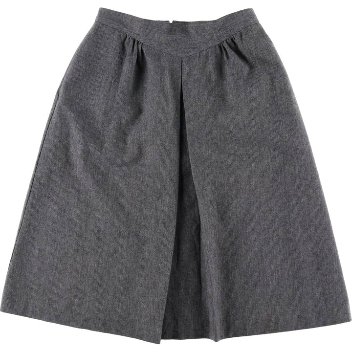 LaRosa Box Pleated Wool Half-Length A-Line Skirt Made in Canada Women's L Size /eaa353695