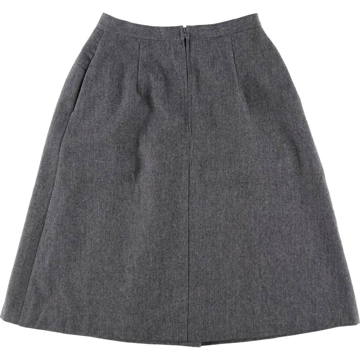 LaRosa Box Pleated Wool Half-Length A-Line Skirt Made in Canada Women's L Size /eaa353695