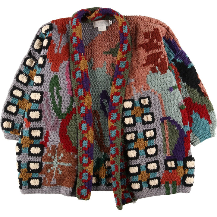 ELLEN LAWRENCE All-over print wool knit cardigan, Men's M /eaa353717