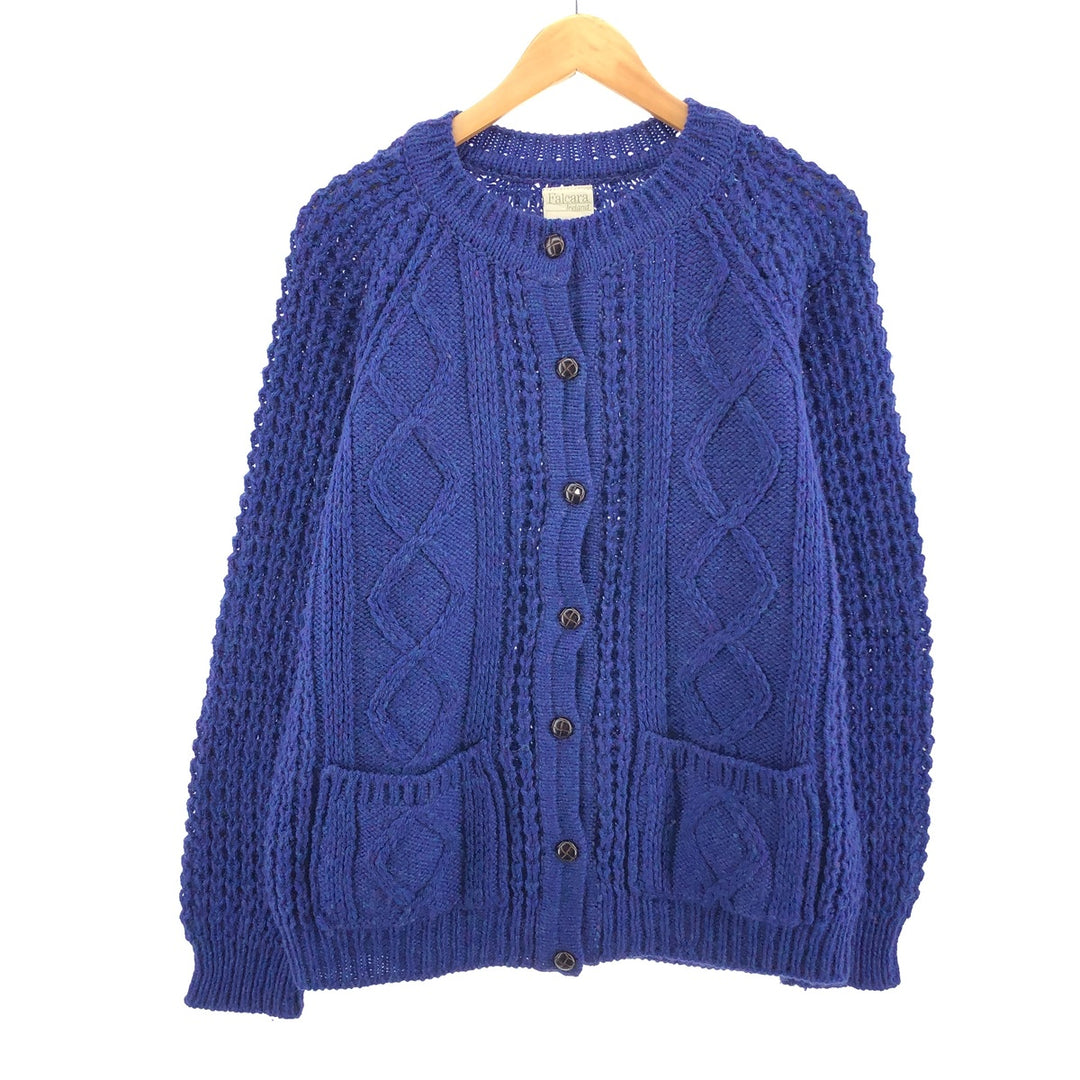 FALCARA IRELAND Fisherman Aran Knit Cardigan Women's M /eaa353732