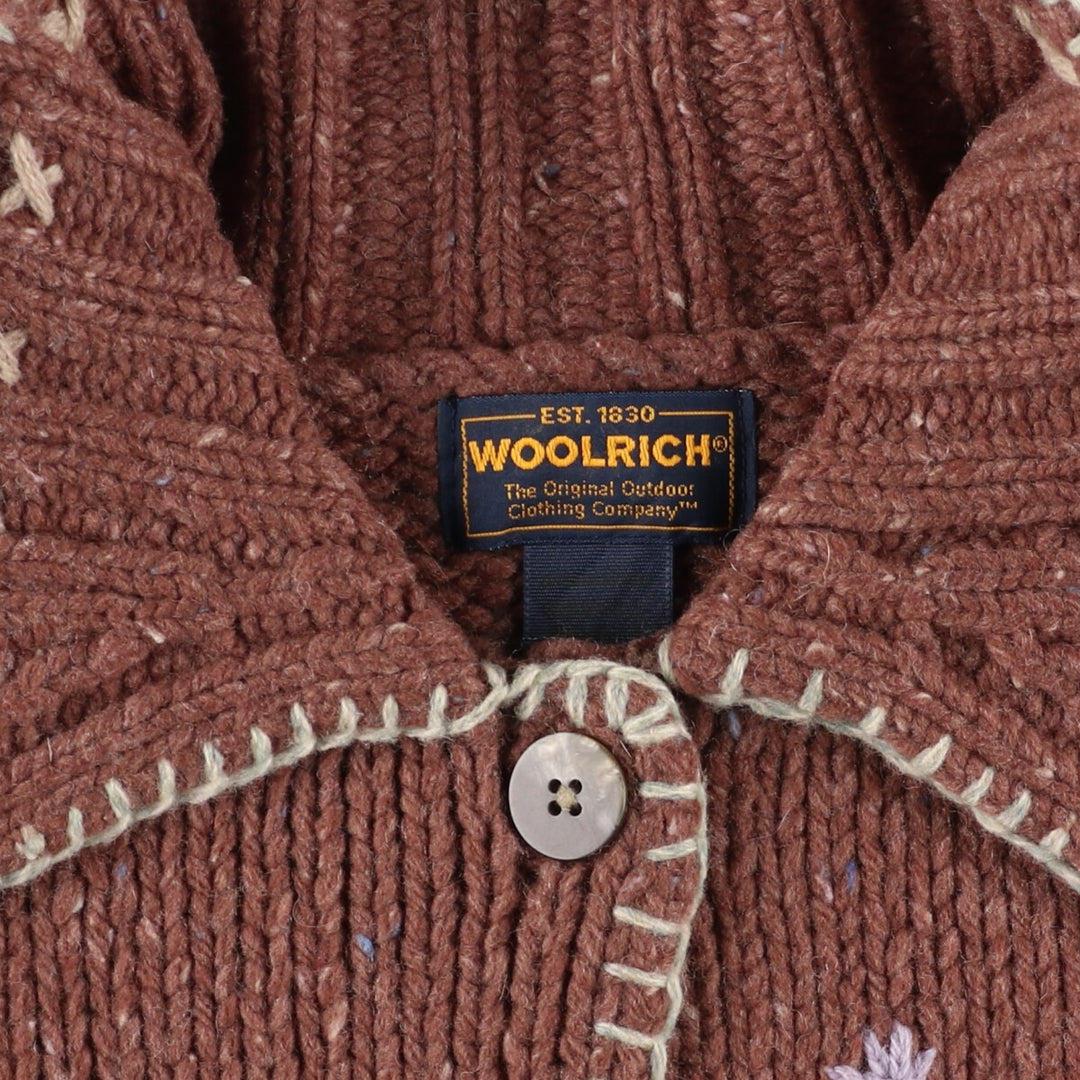 WOOLRICH All-over print wool knit cardigan, women's XL /eaa353853