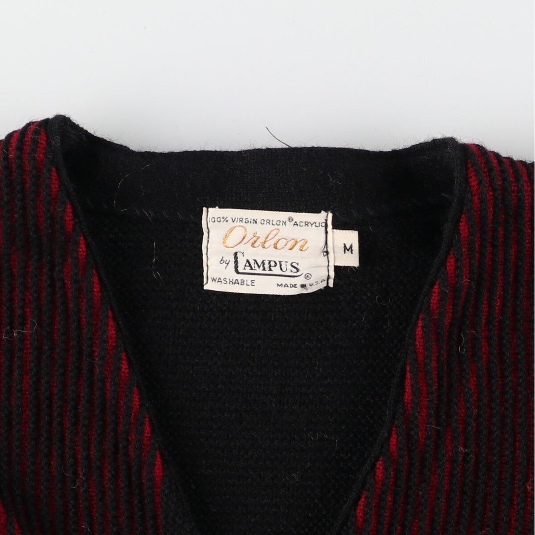 60'S Campus Orlon Acrylic Knit Cardigan Made in USA Men's M Vintage /eaa353862