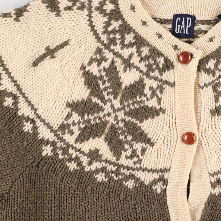 GAP Snow Pattern Wool Knit Cardigan Women's XL /eaa353915