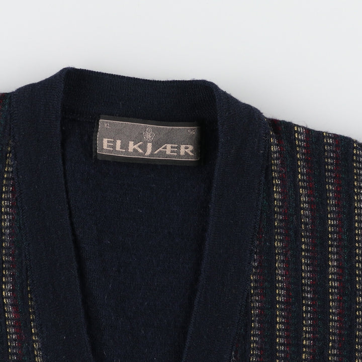 ELKJAER All-over Pattern Acrylic x Wool Knit Cardigan Men's XL /eaa353936