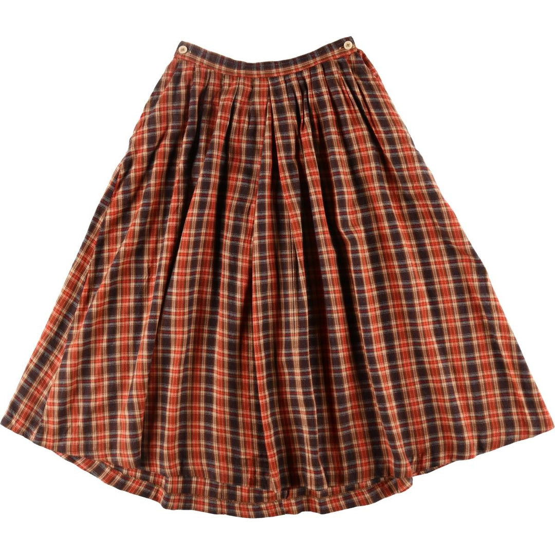 BANG BANG Check Pattern Long Flare Skirt Women's L size /eaa353980