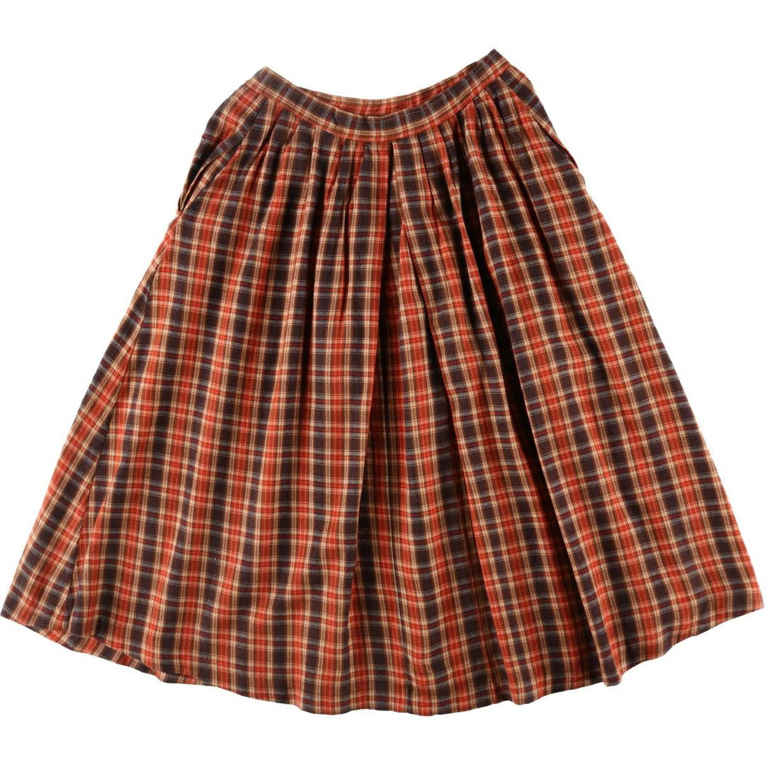 BANG BANG Check Pattern Long Flare Skirt Women's L size /eaa353980