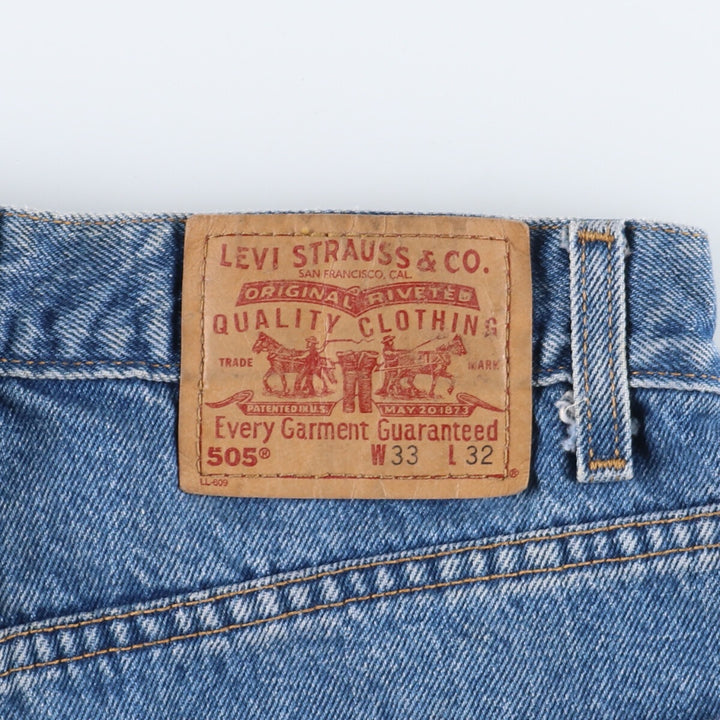 90'S Levi's 505 REGULAR FIT STRAIGHT LEG tapered jeans denim pants men's w32 vintage /eaa354049