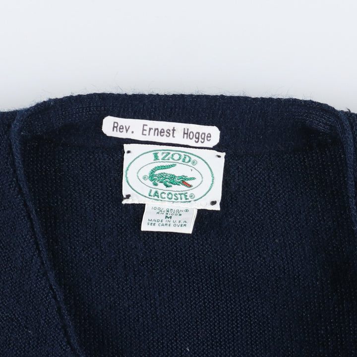 80'S Lacoste IZOD Acrylic Knit Cardigan Made in USA Men's L Vintage /eaa354080