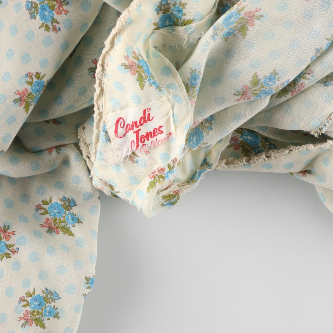 70'S Candi Jones floral print maxi length short sleeve flared dress women's M vintage /eaa354163